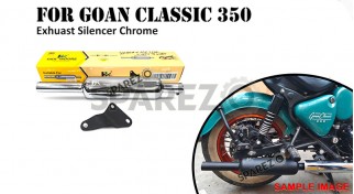 Fit For Royal Enfield Goan Classic 350 Empty Loud Silencer Chromed